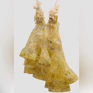Zimmermann Yellow Floral Asymmetrical Dress